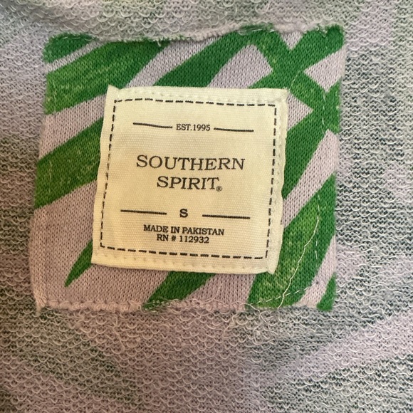 Never worn! Southern Spirit Green Leaf Print Terry Hoodie Size Small NWOT - Picture 3 of 6